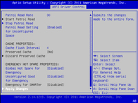 image:This figure shows the BIOS LSI MegaRAID Configuration Utility Controller Management screen.