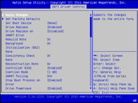 image:This figure shows the BIOS LSI MegaRAID Configuration Utility Controller Management screen.