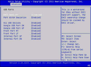 image:This figure shows the Advanced > USB Ports screen.