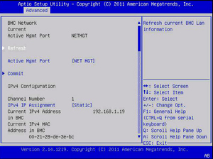 image:This figure shows the BMC Network screen.
