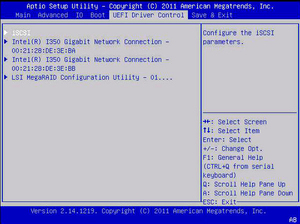 image:This figure shows the UEFI Driver Control menu with devices displayed.