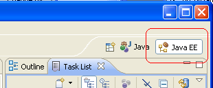 「Java EE」パースペクティブ・ボタン