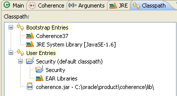 AccessControlExampleプログラムの「Classpath」タブ