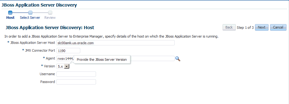 JBoss Application Serverホストページ
