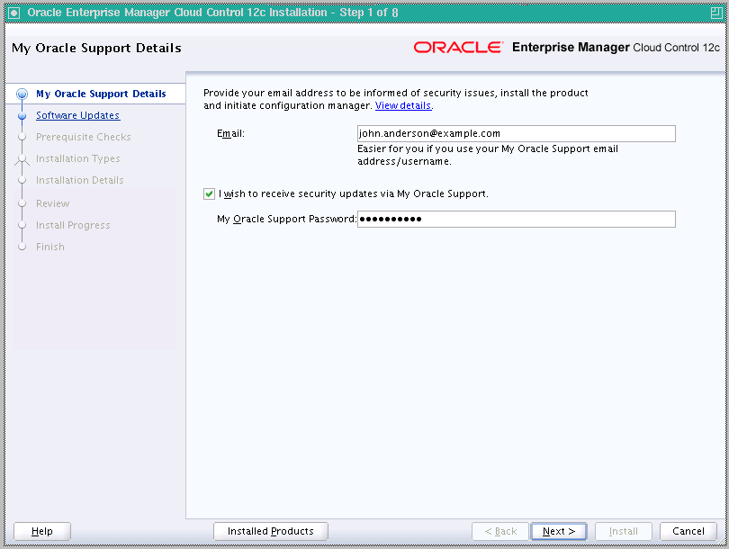「My Oracle Supportの詳細」画面