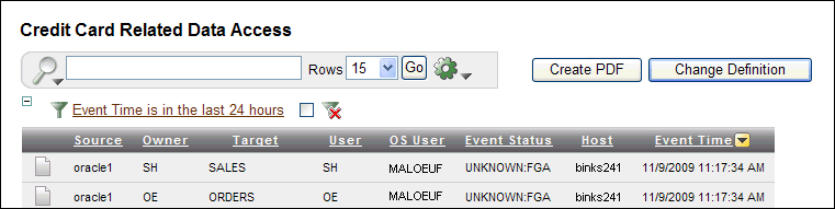Change Definition Button