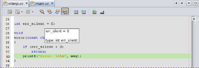 image:气球表达式求值显示 err_silent = 0 的 "Editor"（编辑器）窗口