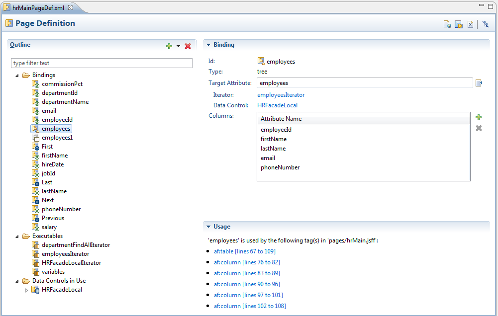 page definition editor