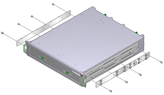 image:Figure showing where to install glides to the server chassis.