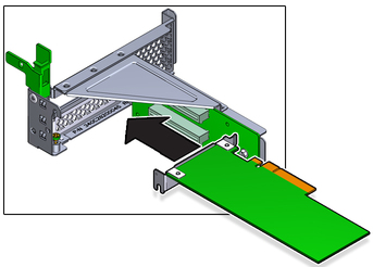 image:The illustration shows installing the PCIe3 card.