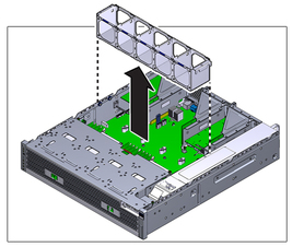 image:The illustration shows removing the fan tray.