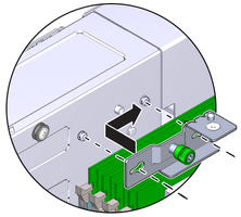 image:The illustration shows installing the air duct right thumbscrew bracket.