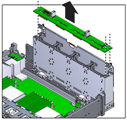 image:The illustration shows removing the drive backplane.