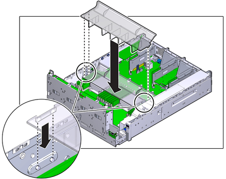 image:The illustration shows installing the air duct.