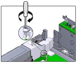 image:The illustration shows tightening the PDB duct screw.