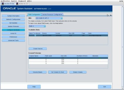 image:Screen showing the results of the RAID configuration.