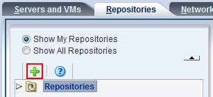 This figure shows the Create New Repository icon in the Repositories tab.