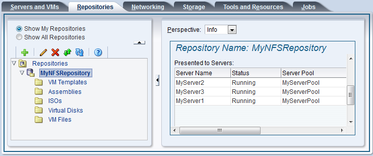 This figure shows the new repository listed in the Repositories tab.