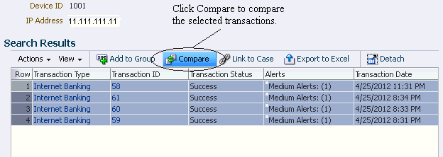 The Compare button is shown.