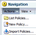Navigation Action menu