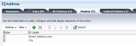 The entity Display page is shown.