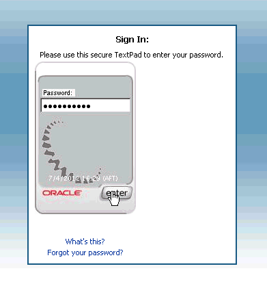 The Password page is shown with the TextPad.