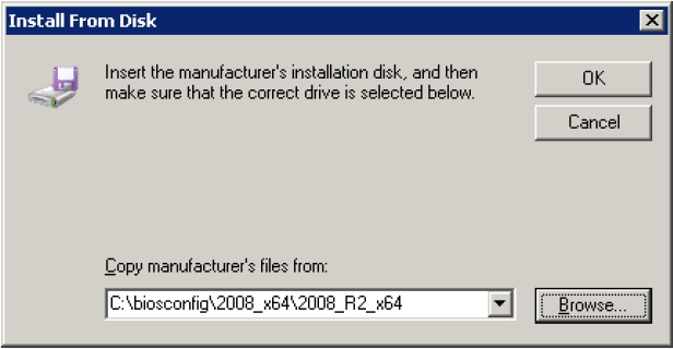 image:Ecran de l'Assistant matériel demandant d'installer le disque.