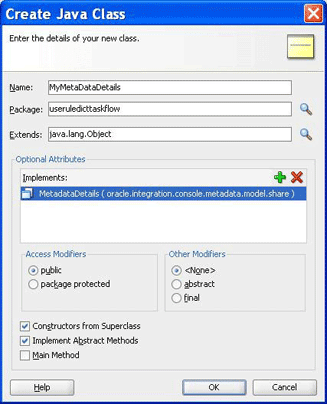 Implementing the MetadataDetails