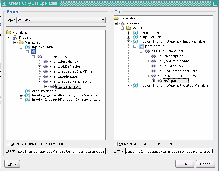 CopyList operation for request parameters