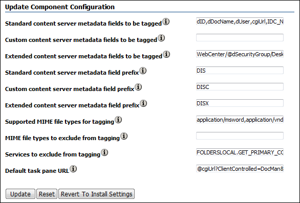 DesktopTag Configuration Screen