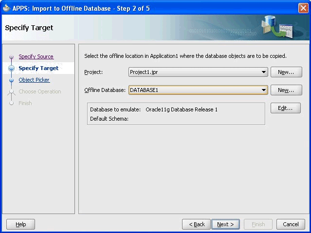 Specify Target Dialog