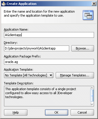 Enter oracle.ag in the Application Package Prefix field.