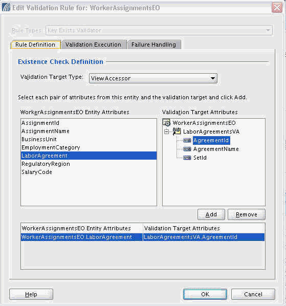 Foreign reference validation rule definition