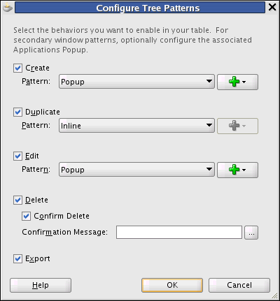 Configure tree patterns