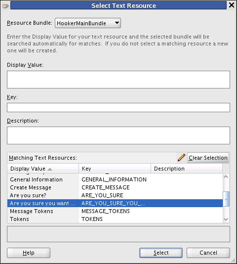 Selecting An Existing Delete Confirmation Message