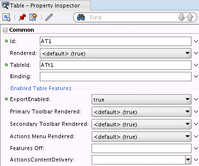 Common Properties Section