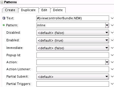 Patterns Properties Section