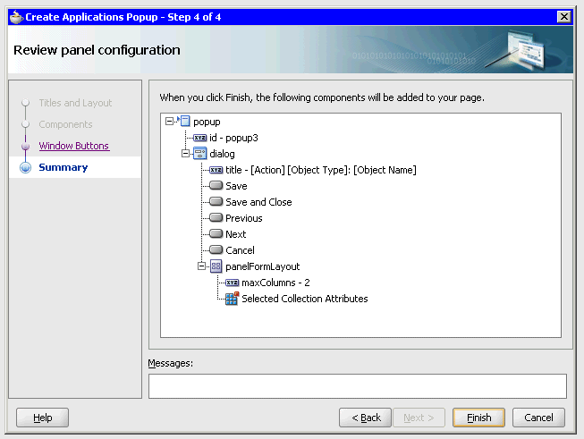 Review Panel Configuration Dialog