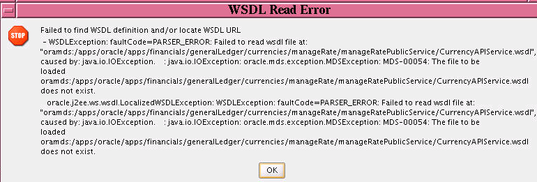 WSDL Read Error message