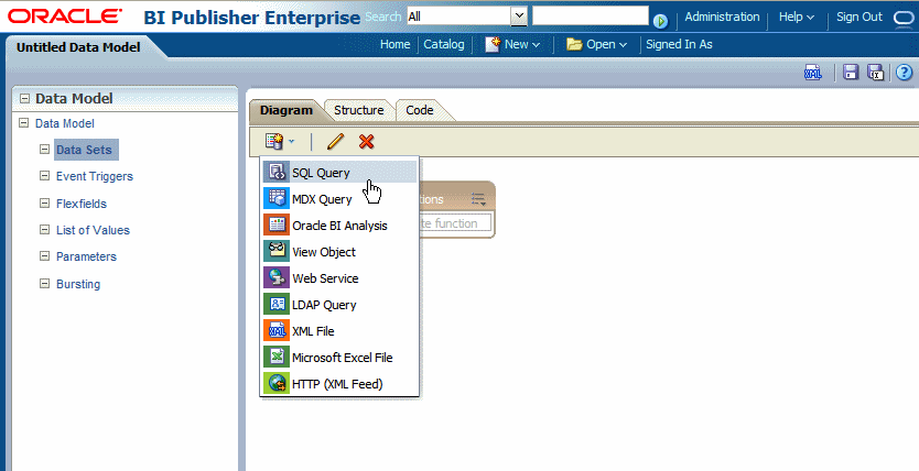 Creating a SQL data set