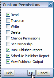 Custom permissions dialog