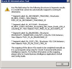 This screen shot displays the warning message that is generated when multiple view objects are generated for the same segment label.