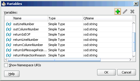 Figure showing a variable dialog box.