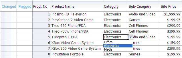 Table Component Column Displaying a List of Values