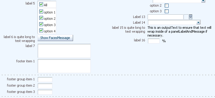 Grouped items in body and footer of PanelFormLayout