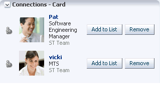 Connections - Card in List format