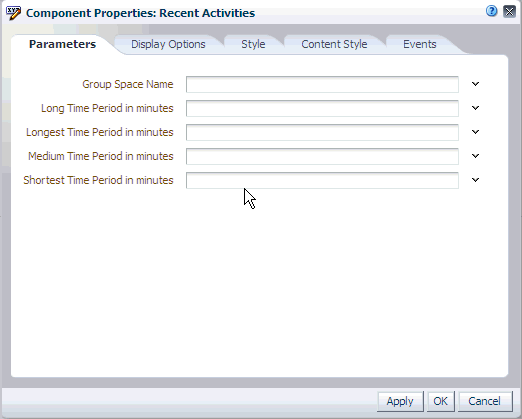 Recent Activity task flow properties