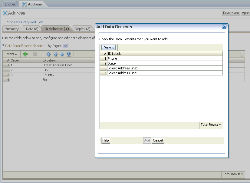 The entity ID Scheme page is shown