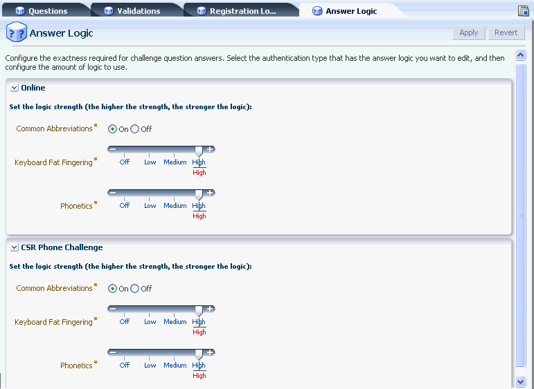 The answer logic page is shown.