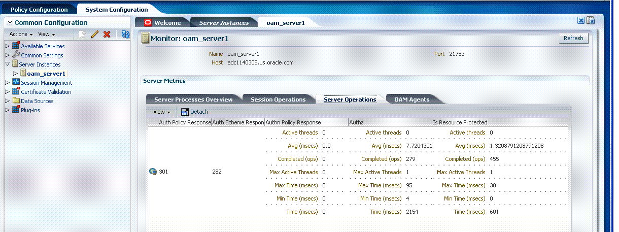 Server Operations Monitoring Page